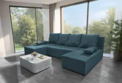 Lilla U alakú sarokkanapé szürkés kadét