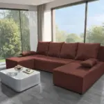 Lilla U alakú sarokkanapé toszkán vörös