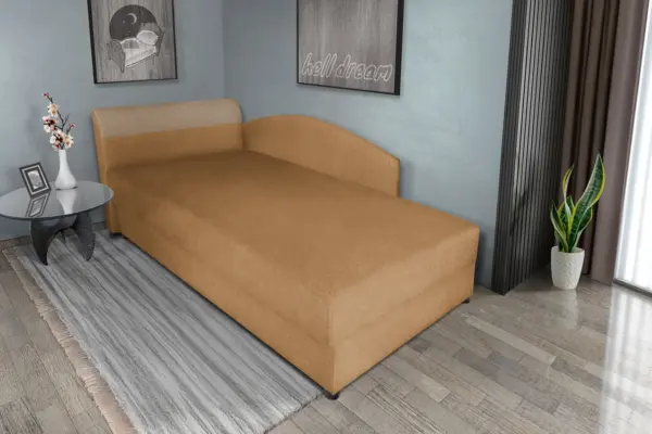 Maja ágyneműtartós saroktámlás heverő okker