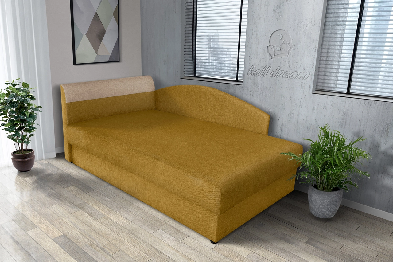 Maja ágyneműtartós saroktámlás heverő őszarany