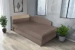 Maja ágyneműtartós saroktámlás heverő pasztell taupe