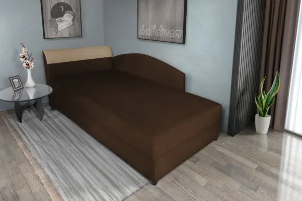 Maja ágyneműtartós saroktámlás heverő sötét mahagóni