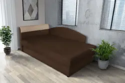 Maja ágyneműtartós saroktámlás heverő sötét mahagóni