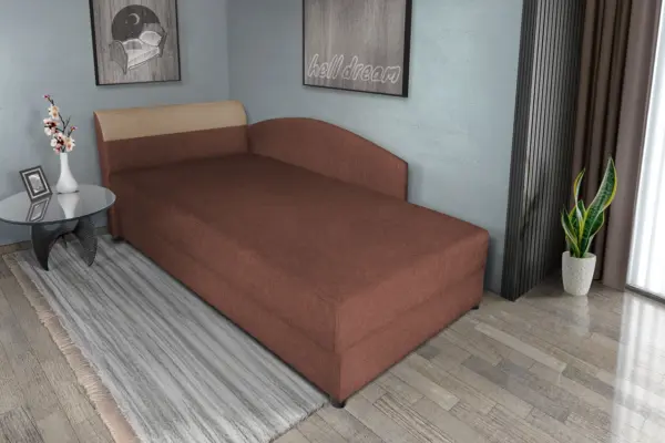 Maja ágyneműtartós saroktámlás heverő toszkán vörös egyszemélyes ágy vonzó 2 változatban - image 2