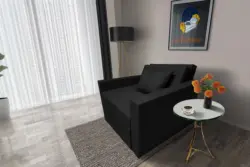 Mama ágyneműtartós fotelágy fekete színben