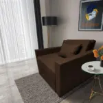 Mama ágyneműtartós fotelágy sötét mahagóni színben