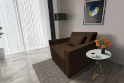 Mama ágyneműtartós fotelágy sötét mahagóni színben