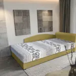 Elefántos saroktámlás heverő ágyneműtartóval száraz olíva