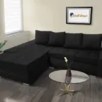 Wixy Gold L alakú sarokkanapé fekete