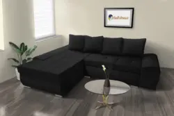 Wixy Gold L alakú sarokkanapé fekete