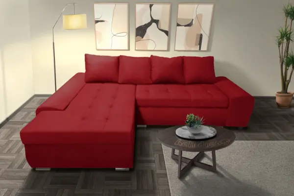 Wixy gold l alakú sarokkanapé japán karminvörös hatékony 2 méretben - image 2