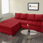 Wixy Gold L alakú sarokkanapé japán karminvörös