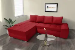 Wixy Gold L alakú sarokkanapé japán karminvörös