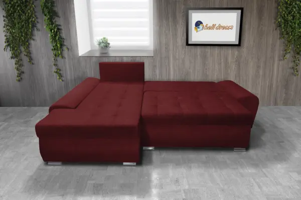 Wixy gold l alakú sarokkanapé ódon borvörös hatékony 2 méretben - image 3