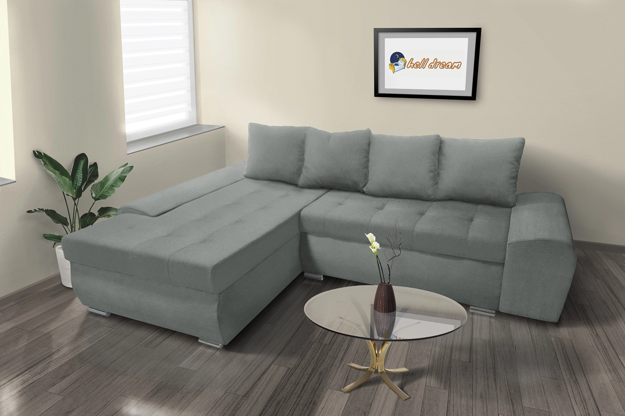 Wixy Gold L alakú sarokkanapé óezüst