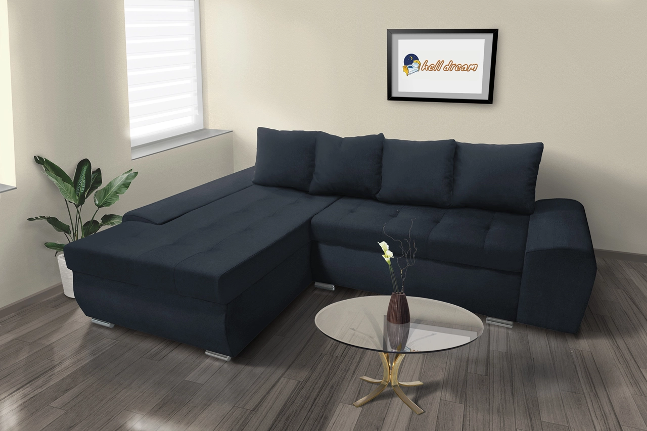 Wixy Gold L alakú sarokkanapé ónix