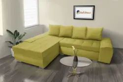 Wixy Gold L alakú sarokkanapé őszi levélzöld