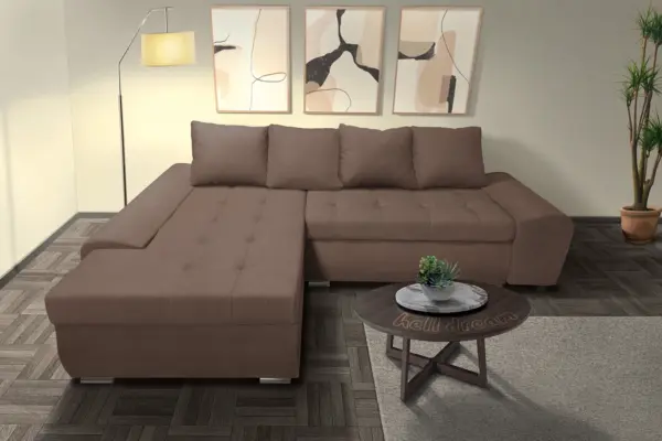 Wixy gold l alakú sarokkanapé pasztell taupe hatékony 2 méretben - image 2