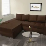 Wixy Gold L alakú sarokkanapé sötét mahagóni