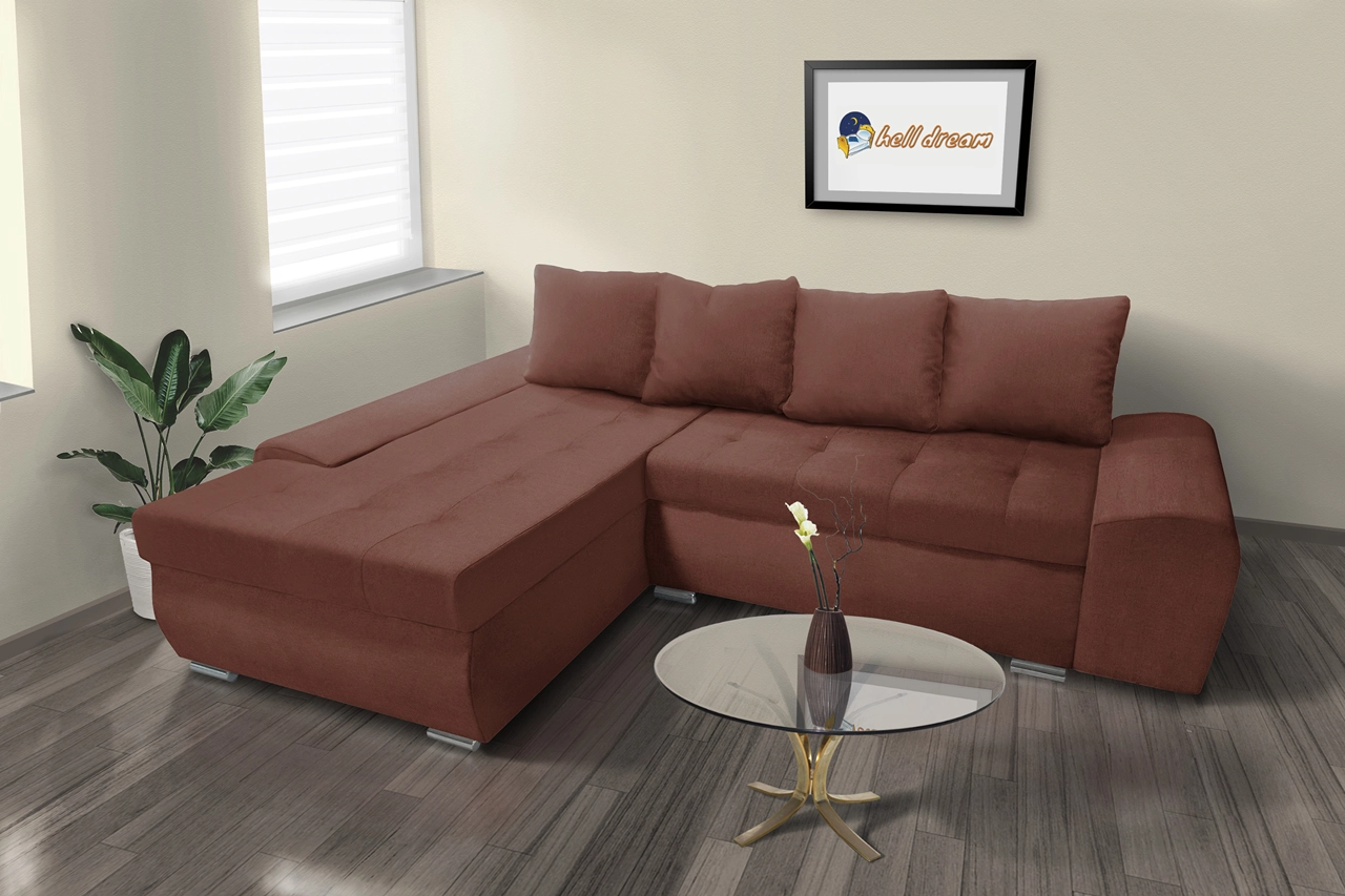 Wixy Gold L alakú sarokkanapé toszkán vörös