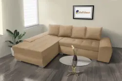 Wixy Gold L alakú sarokkanapé világos fahéj