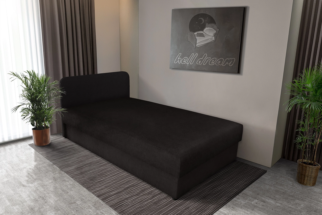 Zoé hagyományos ágyneműtartós heverő fekete