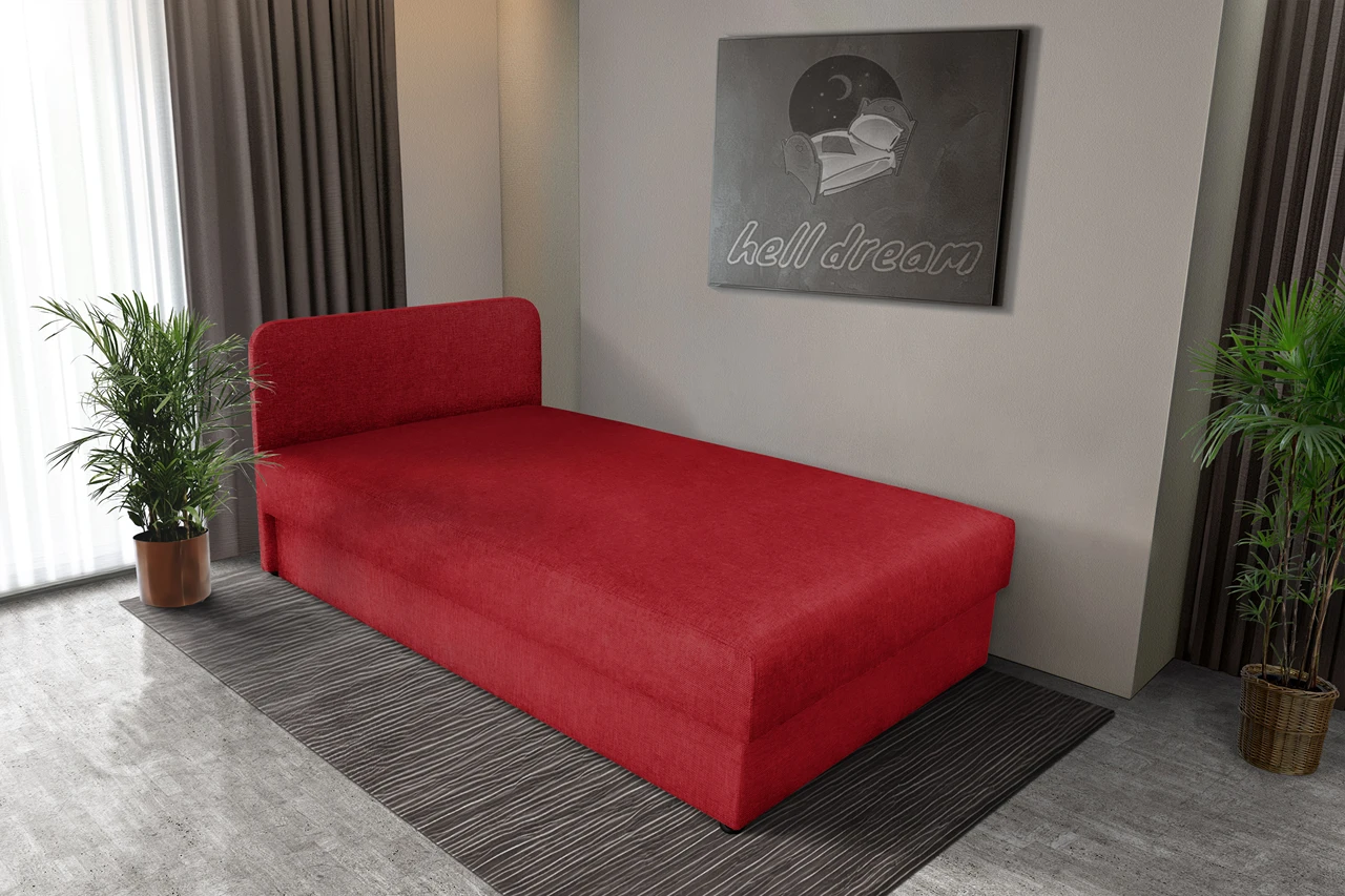 Zoé hagyományos ágyneműtartós heverő japán karminvörös