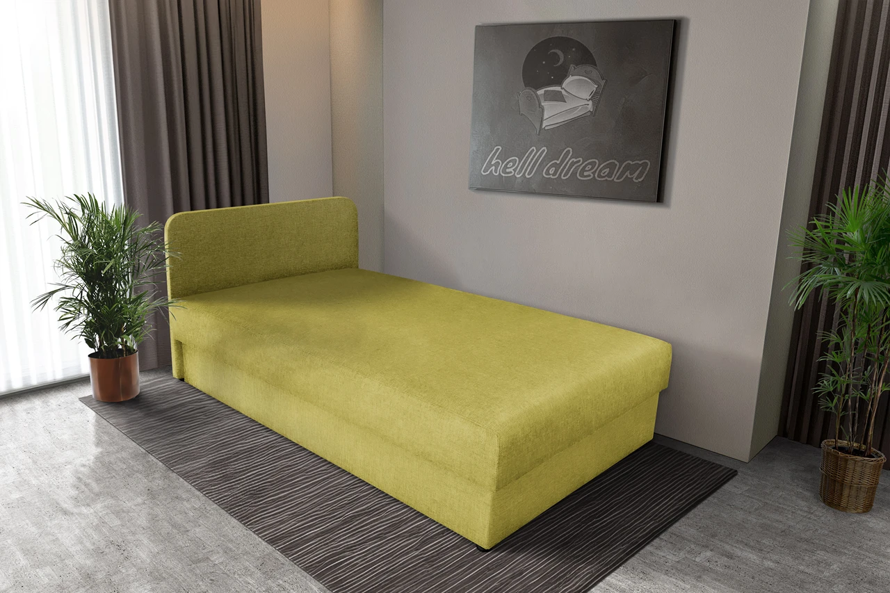 Zoé hagyományos ágyneműtartós heverő őszi levélzöld