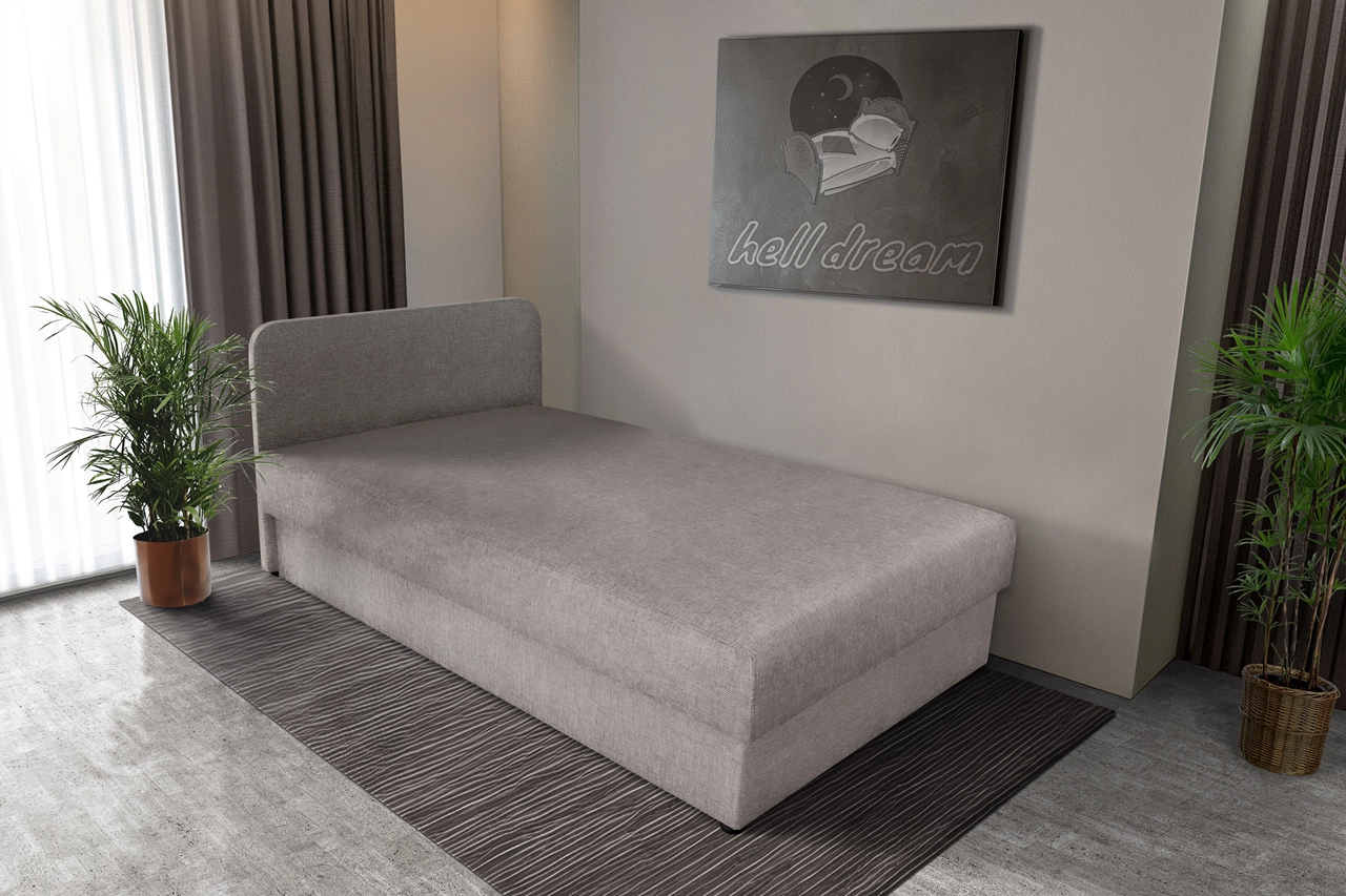 Zoé hagyományos ágyneműtartós heverő szamárszürke