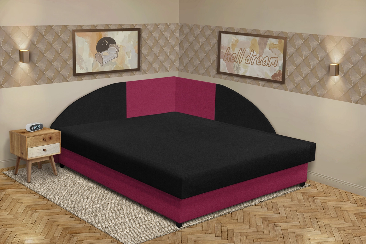 Zsanett saroktámlás franciaágy szeder és fekete szövet Zsanett saroktámlás franciaágy szeder és fekete szövet