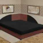 Zsanett saroktámlás franciaágy toszkán vörös és fekete szövet