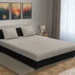 Zsóka franciaágy fekete és ezüst serlegszürke szövet