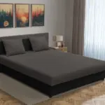 Zsóka franciaágy fekete és kvarcszürke szövet