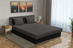 Zsóka franciaágy fekete és kvarcszürke szövet