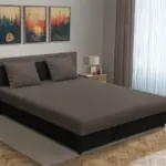 Zsóka franciaágy fekete és mély földszürke szövet