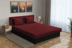 Zsóka franciaágy fekete és ódon borvörös