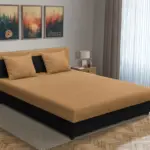 Zsóka franciaágy fekete és okker szövet