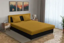 Zsóka franciaágy fekete és őszarany szövet