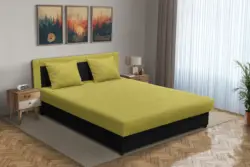 Zsóka franciaágy fekete és őszi levélzöld szövet