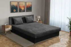 Zsóka franciaágy fekete és sötét szürke zsákszövet