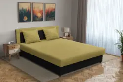 Zsóka franciaágy fekete és száraz olíva szövet