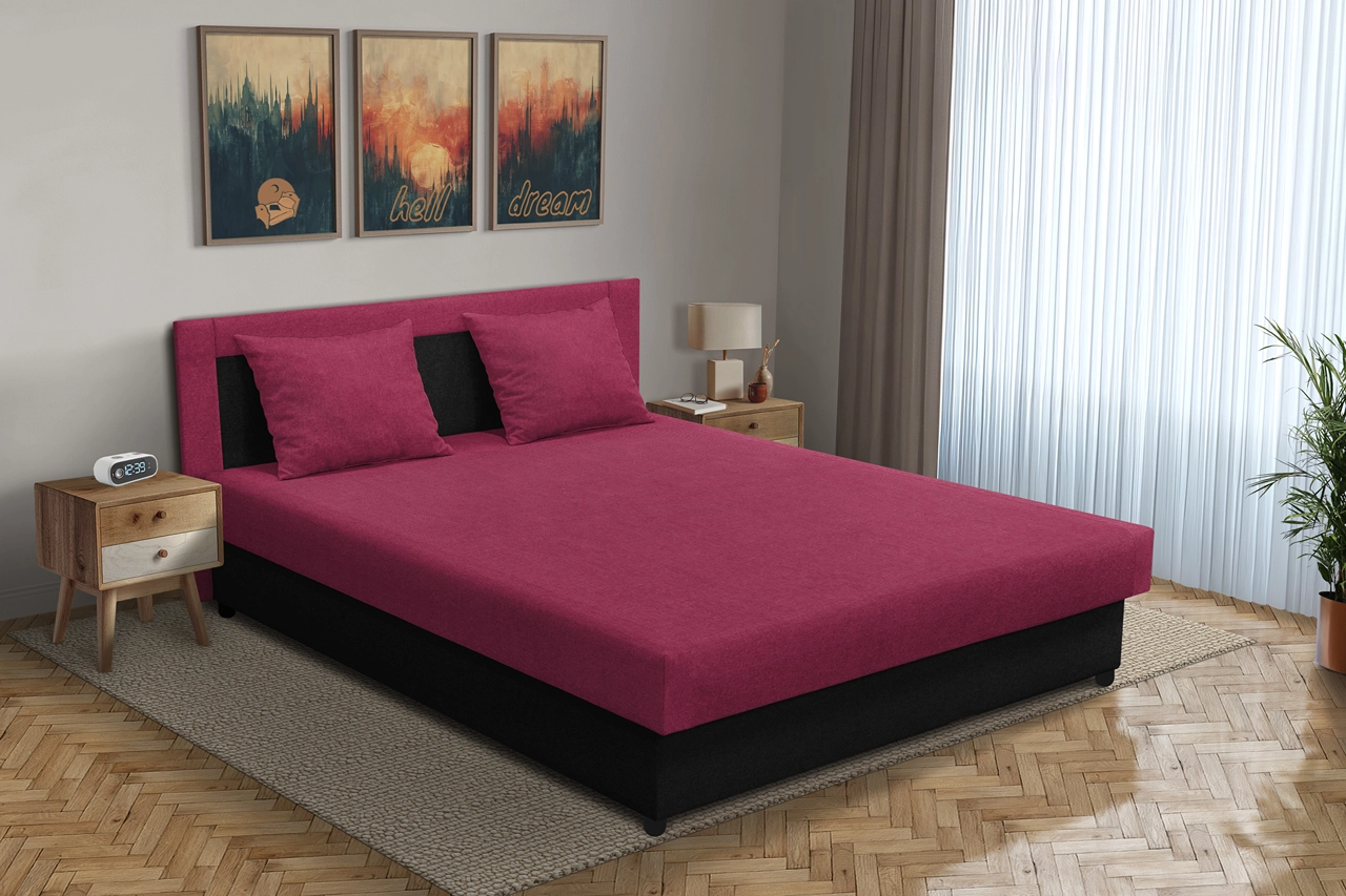 Zsóka franciaágy fekete és szeder szövet Zsóka franciaágy fekete és szeder szövet