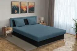 Zsóka franciaágy fekete és szürkés kadét szövet