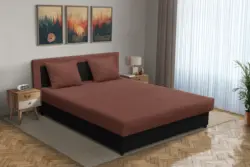 Zsóka franciaágy fekete és toszkán vörös szövet