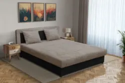 Zsóka franciaágy fekete és világos barna zsákszövet