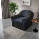 Alíz 1-es fotel bivalyfekete és sötét palakék
