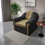 Alíz 1-es fotel bivalyfekete és sötét sivatagsárga