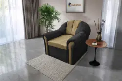 Alíz 1-es fotel bivalyfekete és sötét sivatagsárga