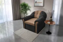 Alíz 1-es fotel bivalyfekete és világos datolyabarna