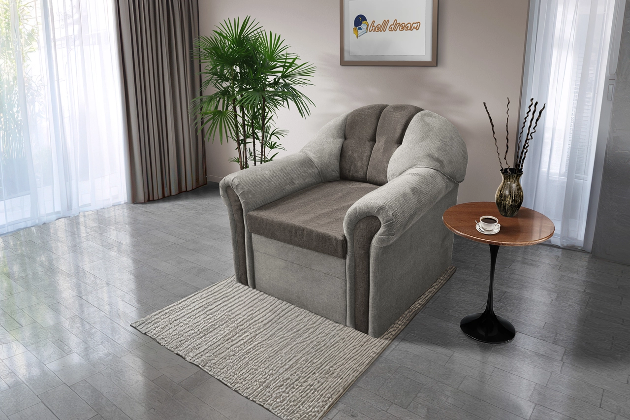 Alíz 1-es fotel ónszürke és vakondszürke